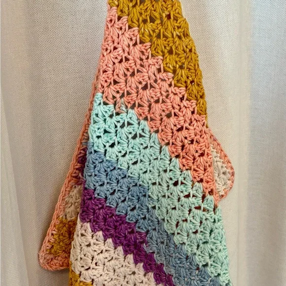 Colorful Crocheted Cotton Dish Towel - Picture 1 of 2